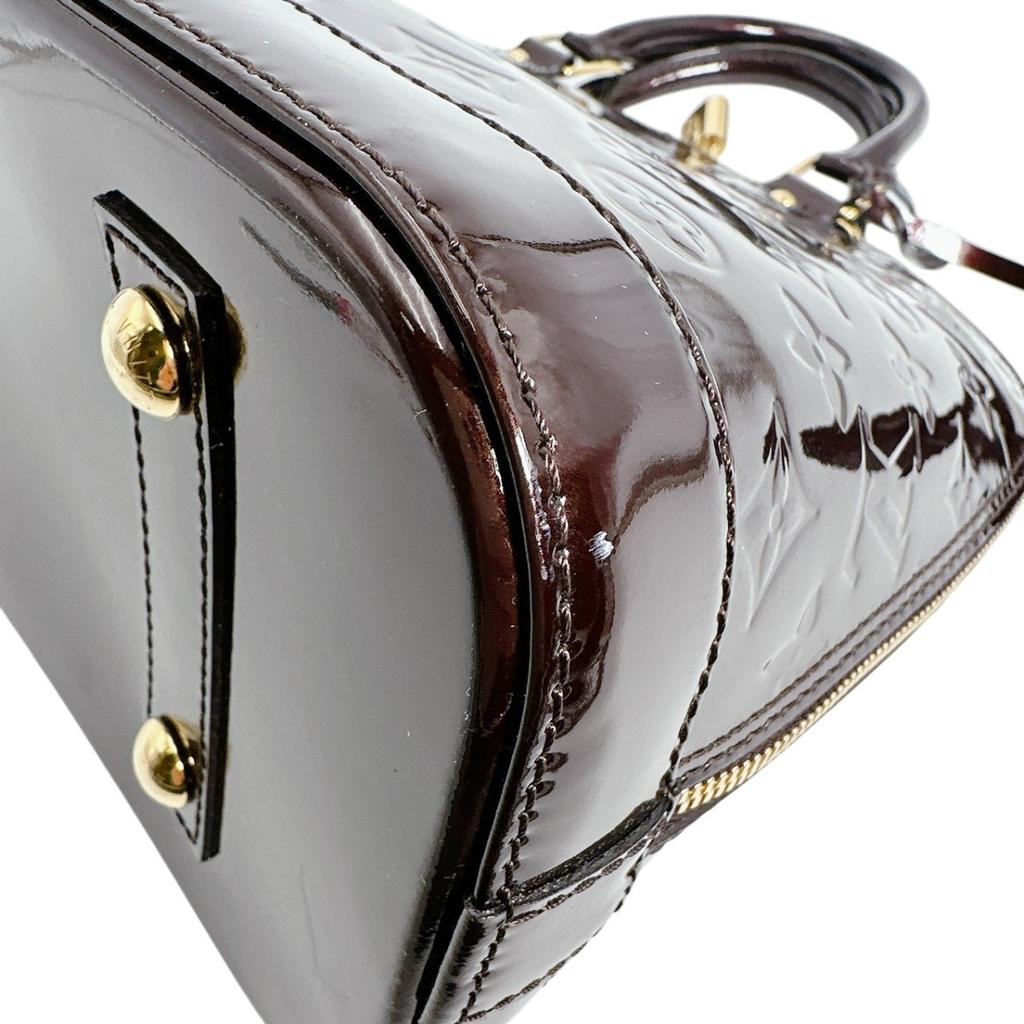 Louis Vuitton Vernis Alma PM El Çantası Monogram Vernis şarap kırmızısı Kadın M91611 Kullanılmış