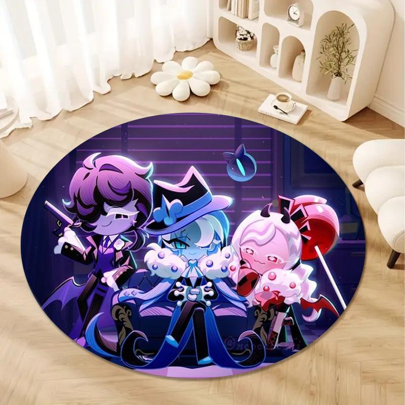 Cookie Run Kingdom Round Area Rug,Carpet Rug for Living Room Bedroom Sofa Playroom Decor,Non-slip Floor Mat20