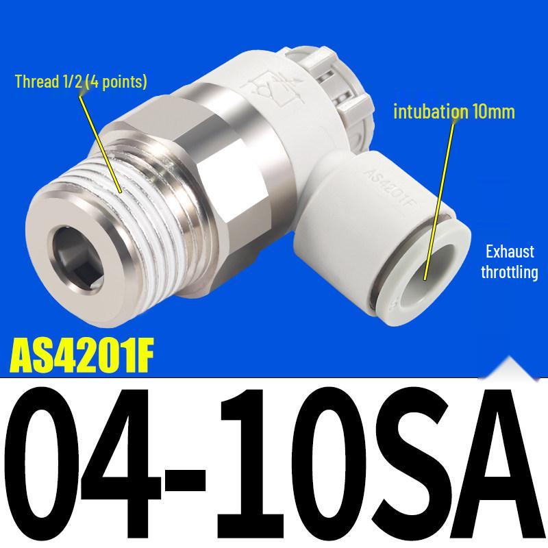 SMC AS1201F Pneumatic Speed Control Valve - Adjustable Throttle Push-Lock Fitting for Cylinder Control