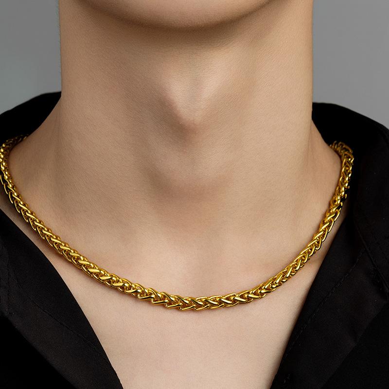 Gold Plated Alloy Chain Necklace Fadeproof Hypoallergenic Long Lasting Shine Dainty Thin Chain for Women Daily All-day Wear