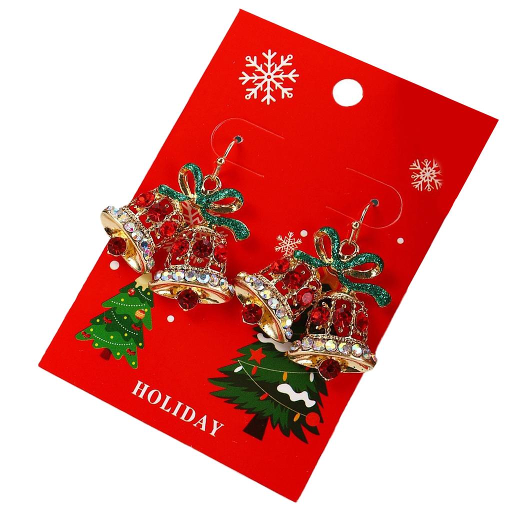 Fashionable Christmas Shaped Dangle Earrings for Women High Polish Alloy with Sturdy Designs Posts Jewelry Accessory