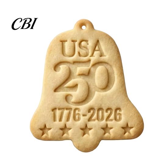 Three-dimensional Embossed Ornament 250th Anniversary Cookies with 3D Deep Texture, 1776-2026 Commemorative Decorations, Ideal Independence