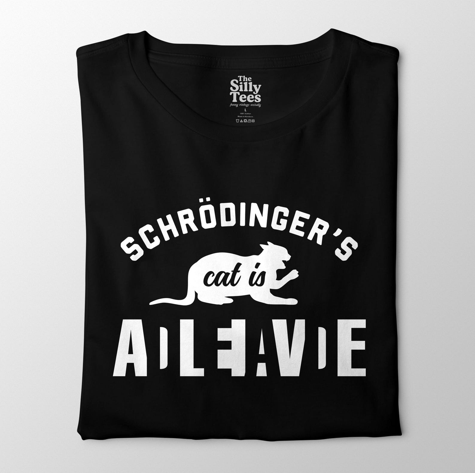 Schrödinger s Cat T-Shirt: Funny Quantum Physics Humor Tee 2XL