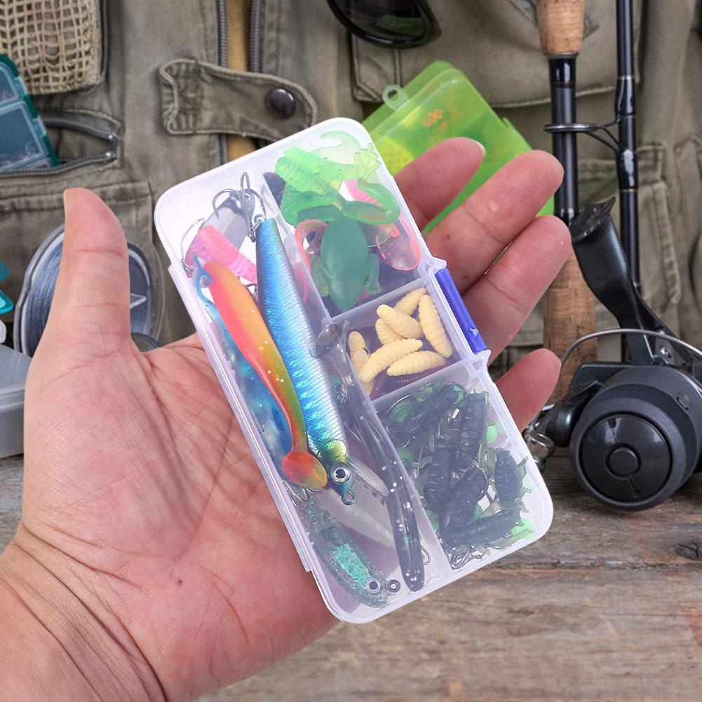 86Pcs/Set Lure Kit Simulation Fake Fish Bait Soft Lure Minnow Hooks Hard Tail Fishing Lure for Outdoor Fishing Accessories Tool