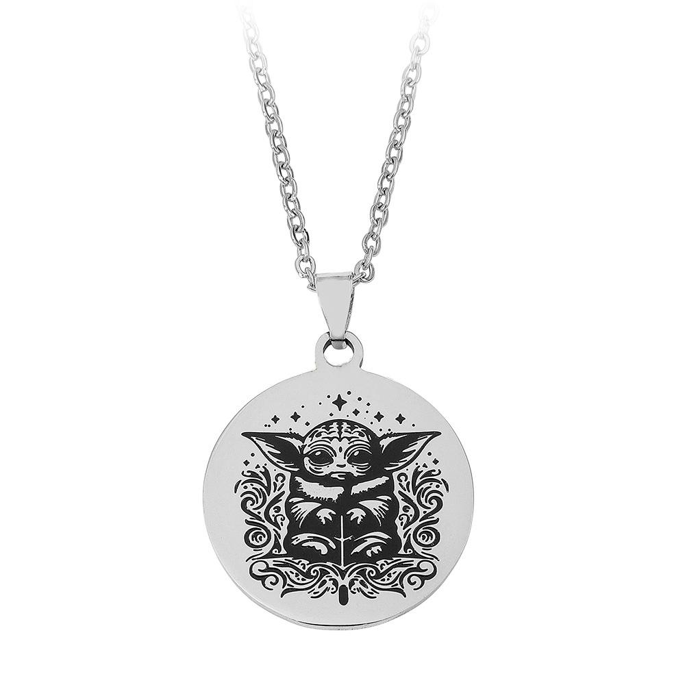European and American Master Yoda Medal Pendant Necklace Hip-hop Jewelry 60CM