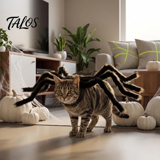 Holiday Party Accessories Halloween Spider Pet Costume for Small Dogs Cats, Cat Cosplay Outfit with Spooky Adjustable Straps Dress Up And Photo Shoots