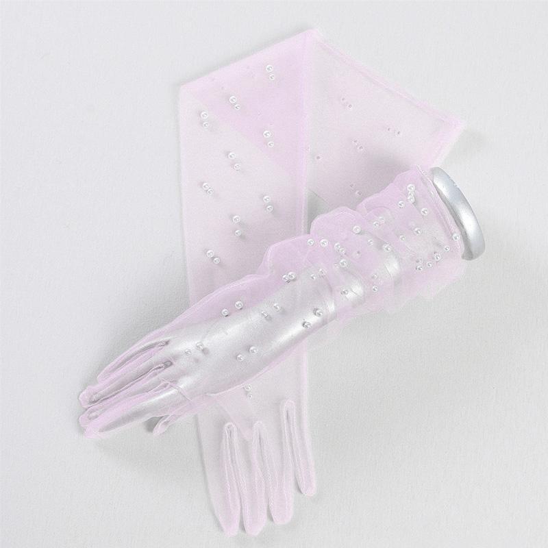 Guanti Lunghi Da Principessa In Raso Con Pizzo E Perle Per Ragazze: Accessorio Elegante Per Comunione, Matrimonio E Feste (7-15 Anni, Colore Rosa)