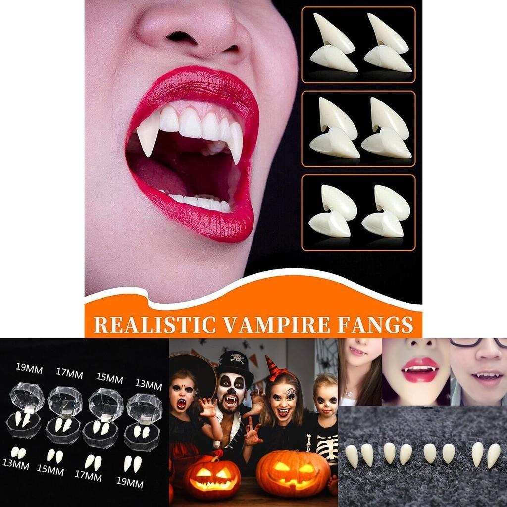 Realistic Halloween Vampire Fangs Teeth Kit With Solid Adhesive And Customizable Sizes