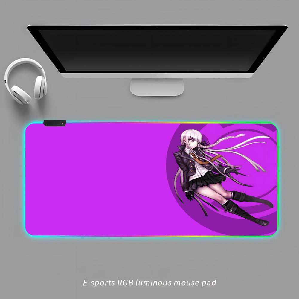 

Коврик для мыши DanganRonpa RGB Игровой коврик для мыши Настольный коврик HD Геймерский Большой светодиодная подсветка XXL Коврики для мыши RGB600x300x3mm