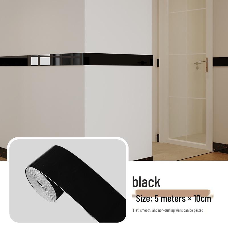 10cm X 5m Self-Adhesive Wall Sticker Roll: Tile Skirting Board & Corner Decoration