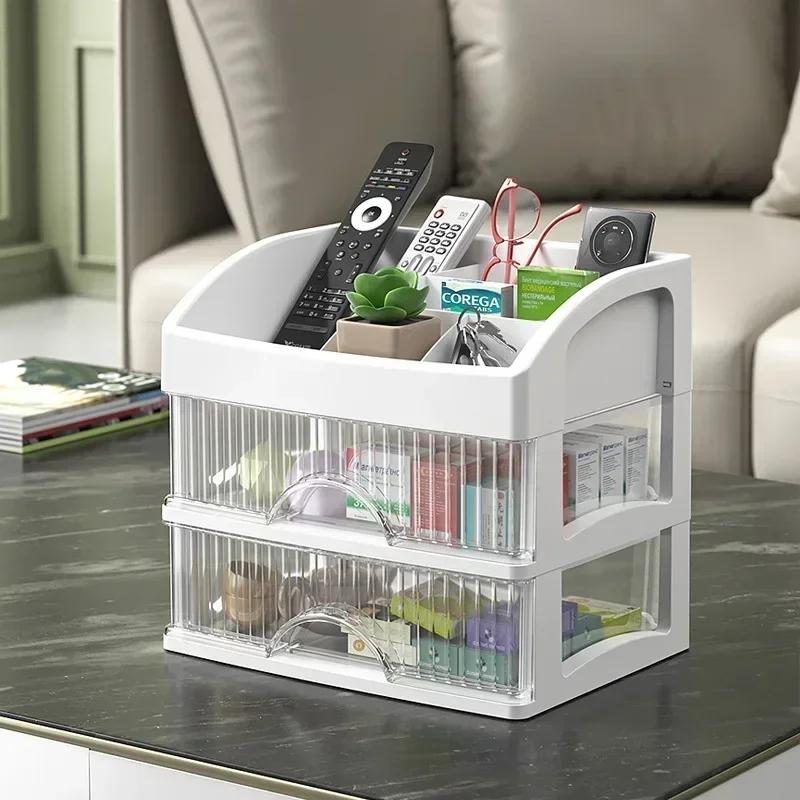 Scatola Porta Trucco Acrilico Multistrato Contenitore Cosmetici Trasparente Cassettiera da Scrivania Porta Gioielli Plastica Trasparente Organizzatore Trucco