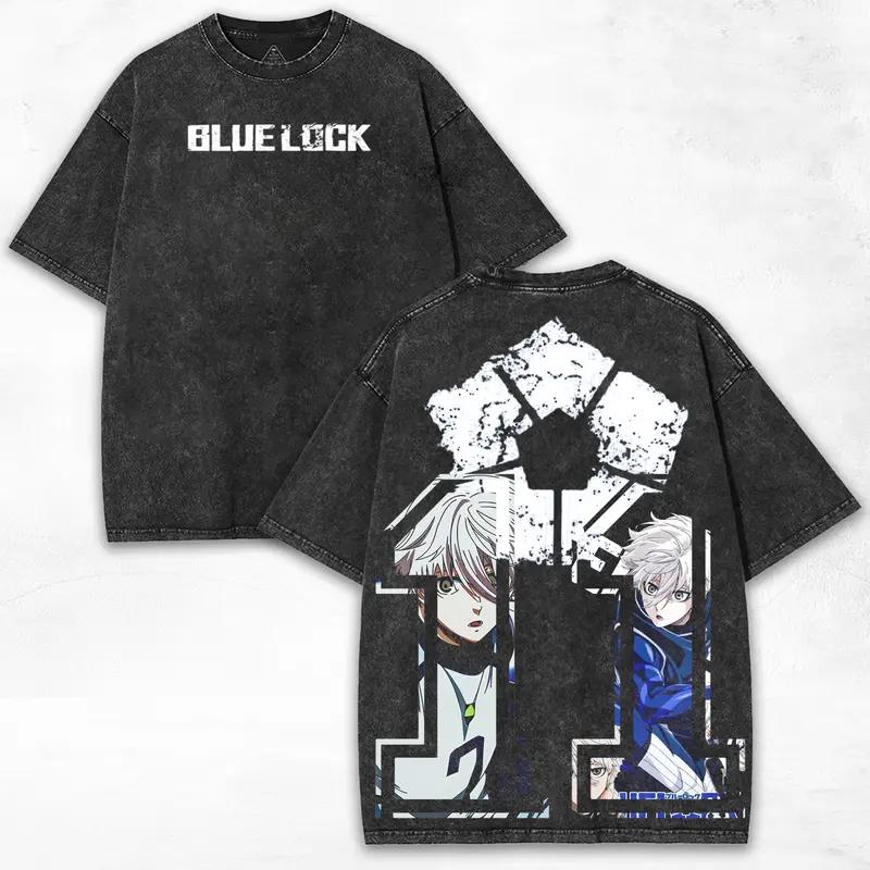 

BLUE LOCK Nagi Seishiro Graphic Tshirt Men Women Clothing Short Sleeve Cotton T-shirts Vintage Washed Tee Harajuku Male T Shirt XXL чорний