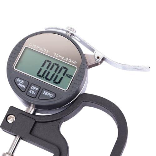 HFS(R) Digital Thickness Gauge with 0.01mm Accuracy, 0-10mm Measurement Range, and 0.01mm/0.001mm Resolution