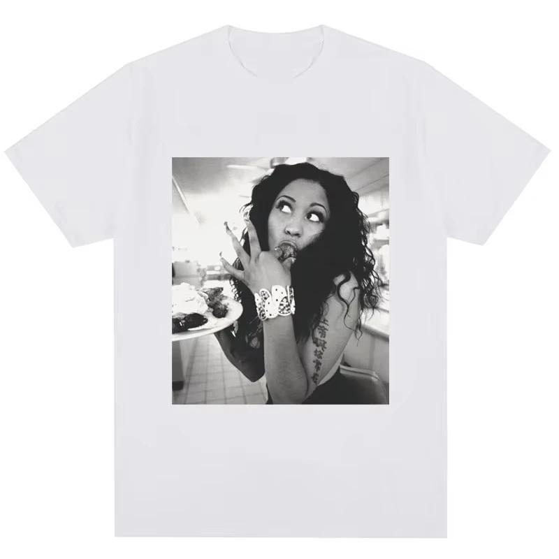 

2026 Rap Artist Nicki Minaj Printed Retro Tshirt Foand Hiphop Fashion Casual Summer Printed PureTshirt S
