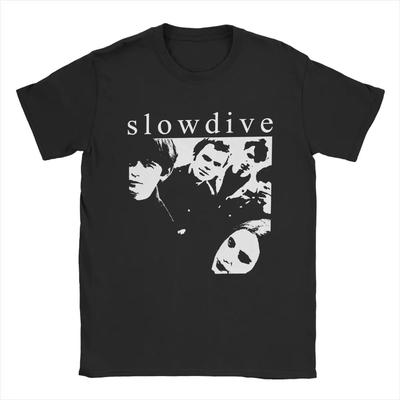 Herren T-Shirt Slowdive Foto Vintage Reine Baumwolle T-Shirts Kurzarm T-Shirts Rundhals Kleidung Original#Farbe(1)