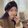 Woolen Beret Woman Shows Face Small Autumn and Winter Baby Bear Retro Cartoon Fashionable Temperament Painter Hat Woman
