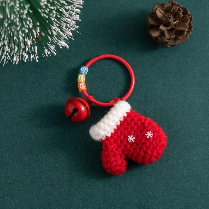 Christmas wool crocheted pendant creative wool Christmas wreath exquisite pendant decorative bag Christmas decorations