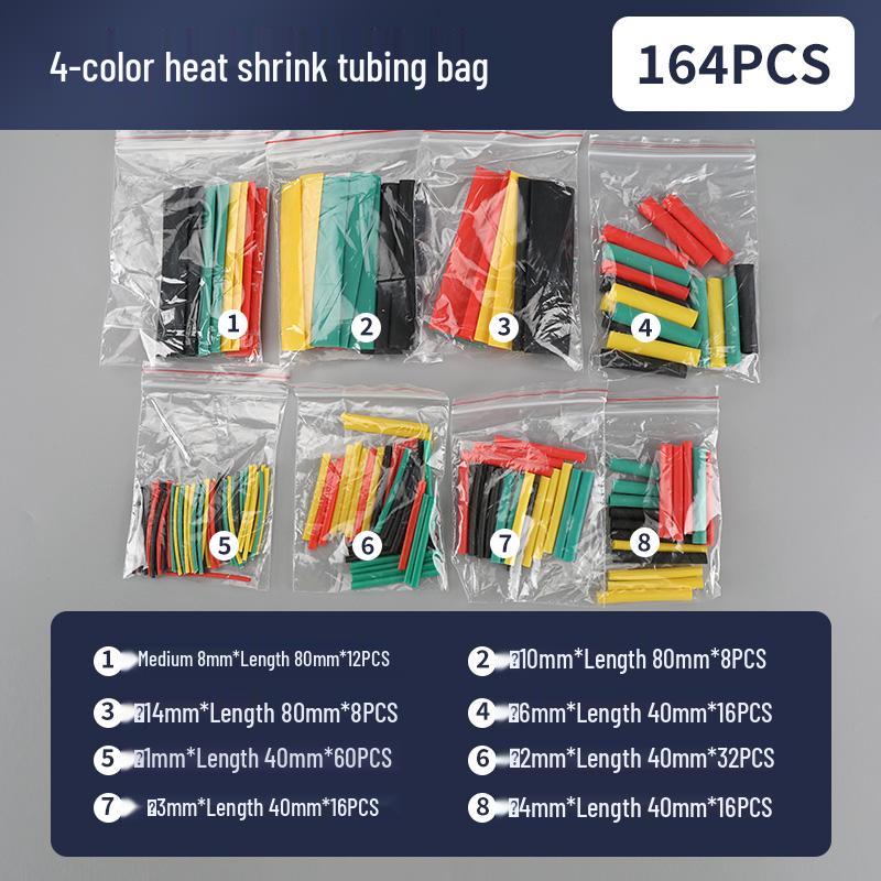 Adhesive Heat Shrink Tubes for Electricians - Thickened, 4x/5x Shrinkage, Insulating Sleeves for Wiring, Household Combo Box
