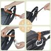 Baby Stroller Hooks, 2 Pack Universal Double Hook Clips for Pushchair Scooter Shopping Bag, Black