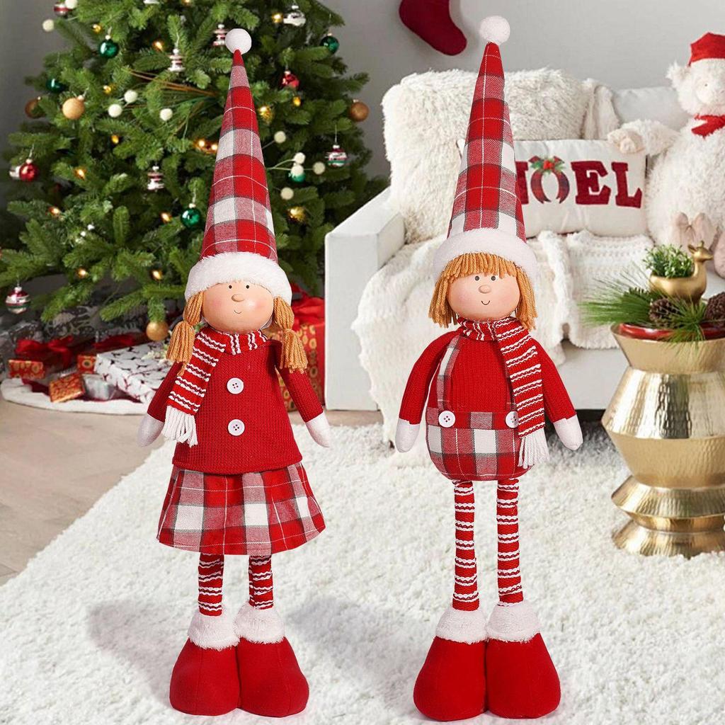 20-Inch Standing Christmas Doll - Cute Boy & Girl Festival Decoration Ornament