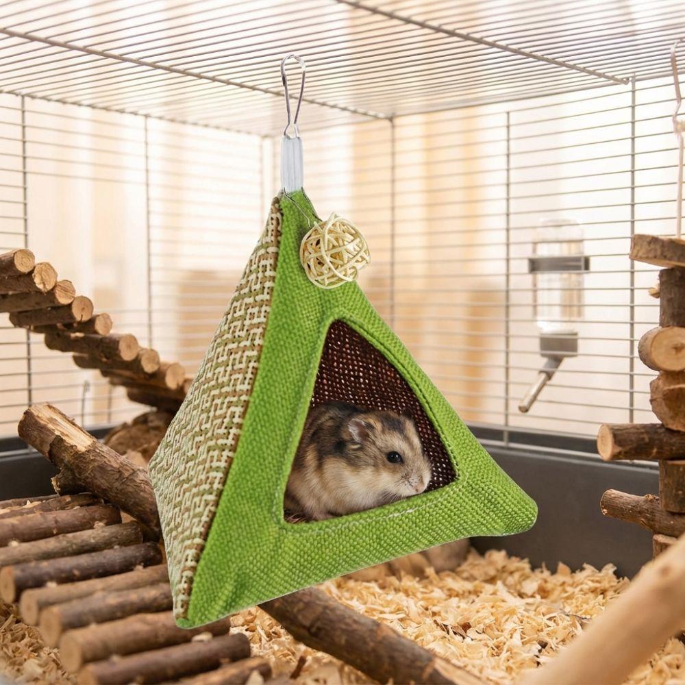 Triangular Parrot Birdhouse Breathable Net Cooling Mat Bird Hanging Tent Ventilated Bird Bed Summer Cooling Nest Bird Cages