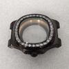 41mm Black PVD Electroplating Diamond inlaid Watch Case Sapphire Glass Watches Accessories for NH35 NH36 4R36 7S Movement