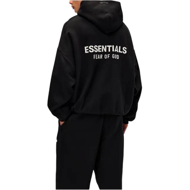 Fear of God Essentials Fleece Hoodie II Black Мужские топы 192HO246250F