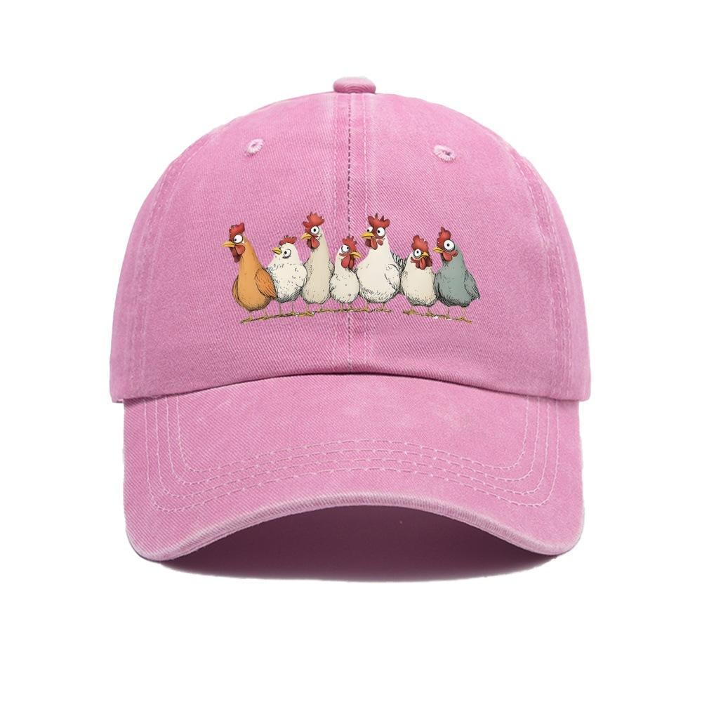 Hot Thanksgiving Flock Logo Print Washed Retro Print Baseball Cap Dad Hat Dad Hat