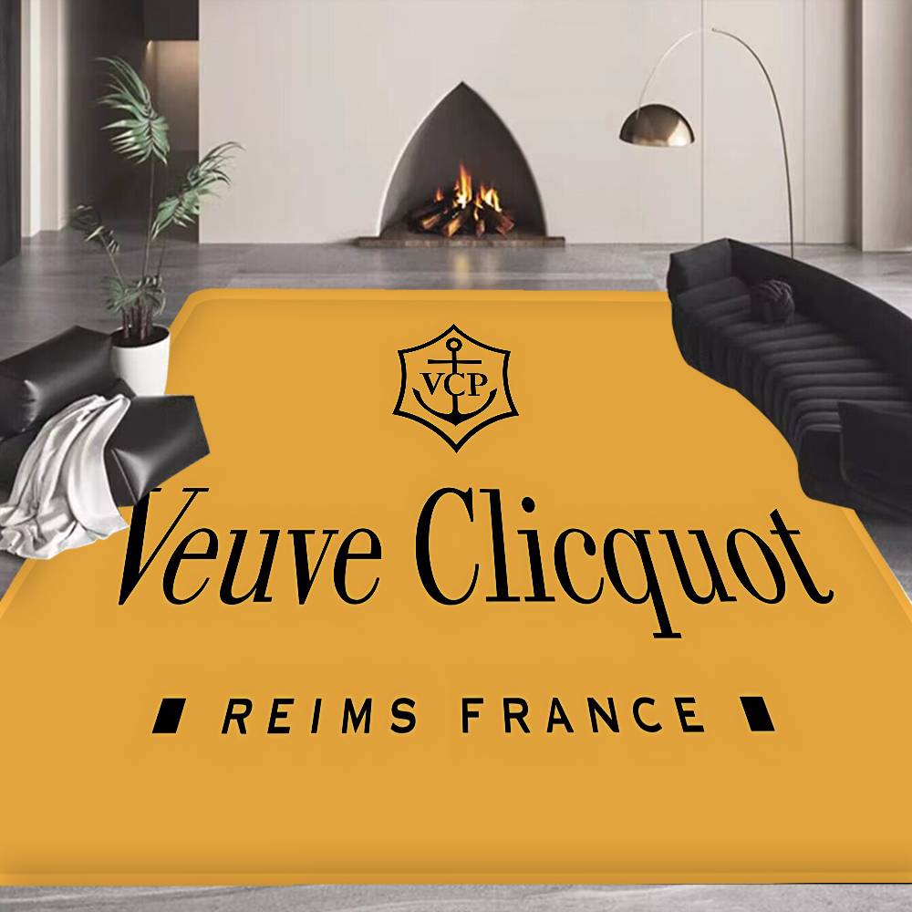 V-Veuve Clicquot Room Mats Cheaper Anti-slip Modern Living Room Balcony Printed Welcome Rug