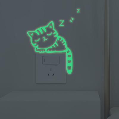 Cartoon Leuchtender Glow Switch Aufkleber auf der dunklen Wand Aufkleber Home Decor Kinderzimmer Dekoration grün gelb blau Glow