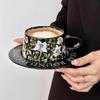 1 set of elegant and exquisite coffee cups and plates practical ceramic cups 300ml