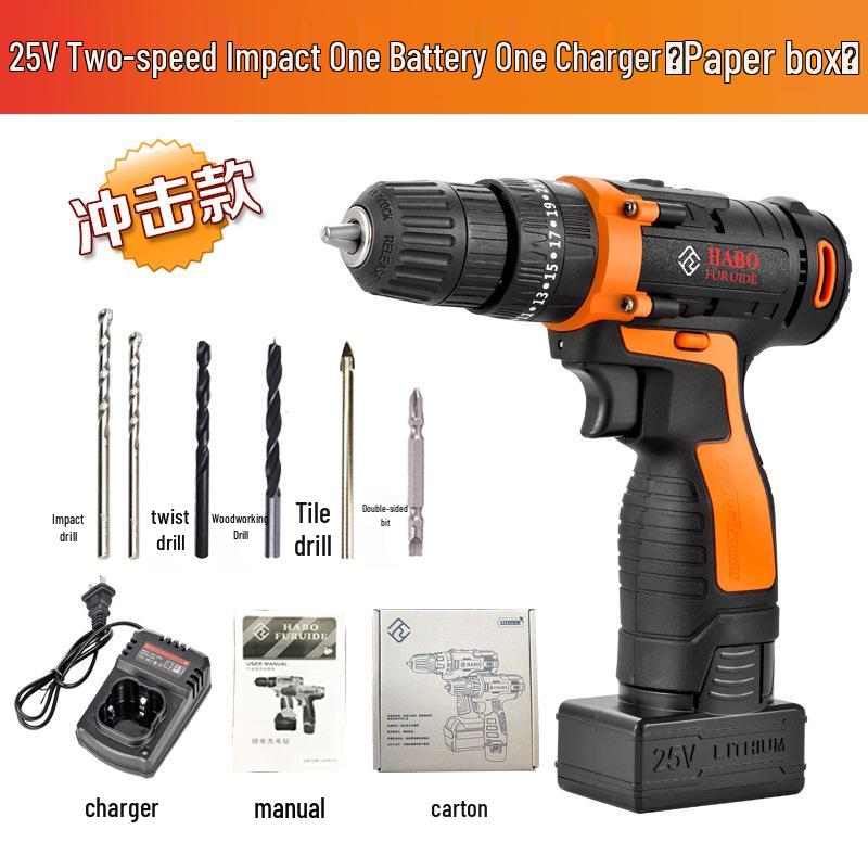 Cordless Drill & Electric Screwdriver Set with Lithium Battery - Complete Hardware Toolbox & Power Tools Gift Set