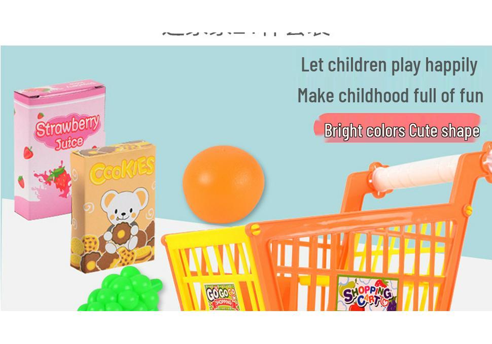 Children's Role-Playing Shopping Cart Toy with Fruits & Vegetables