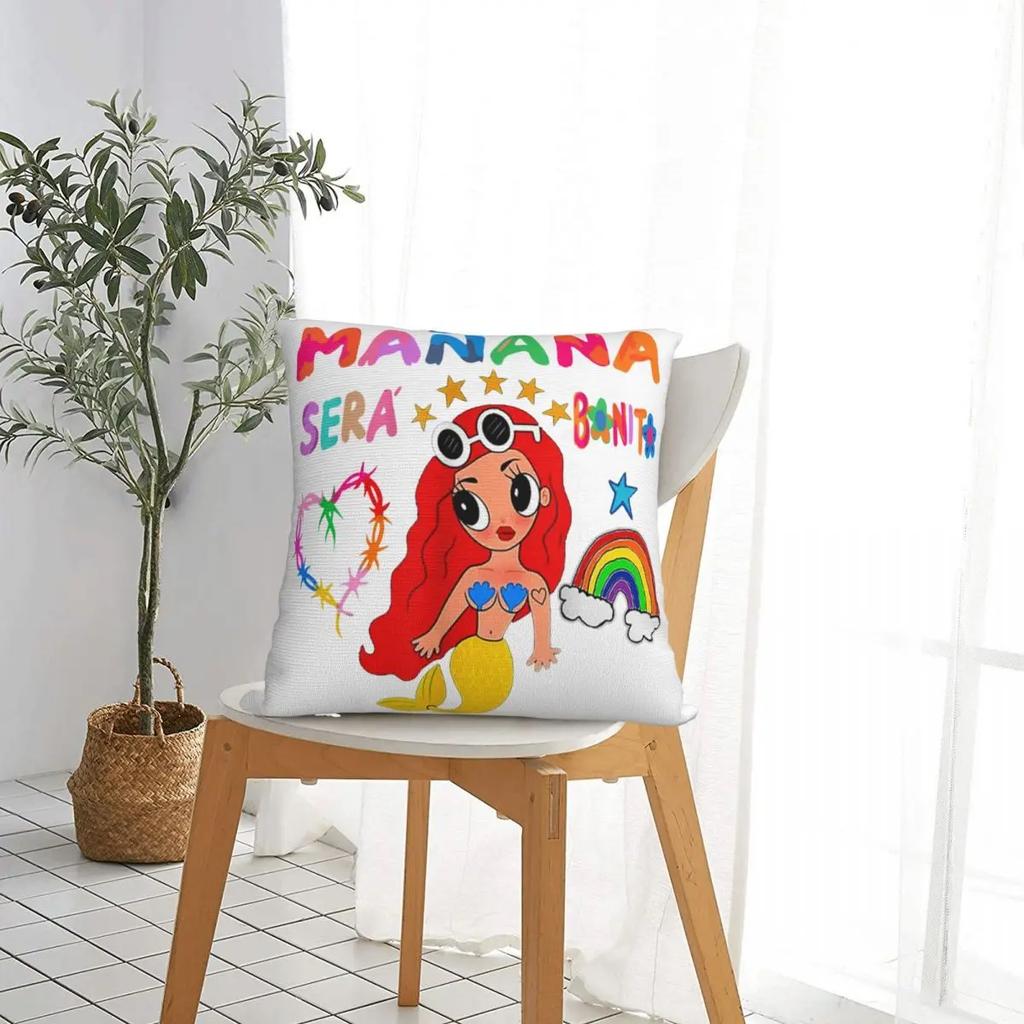 Karol G Manana Sera Bonito Square Pillow Case Cushions for Sofa Awesome Pillowcover Home Decor