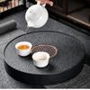 Drehbarer Imitations-Obsidian Teetablett Luxuriöser Heim-Teetisch Ablage mit Wasserspeicher für Trockenbrüh-Teegeschirr Größe wählbar