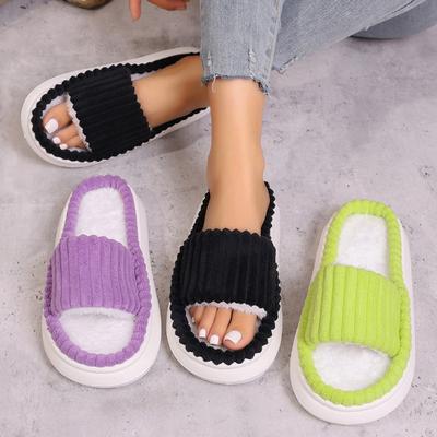Zapatillas de Casa Suaves para Mujer con Forro de Sherpa de Felpa - Pantuflas de Piel Sintética Cómodas, Zapatos de Mula Suaves para Interior/Exterior