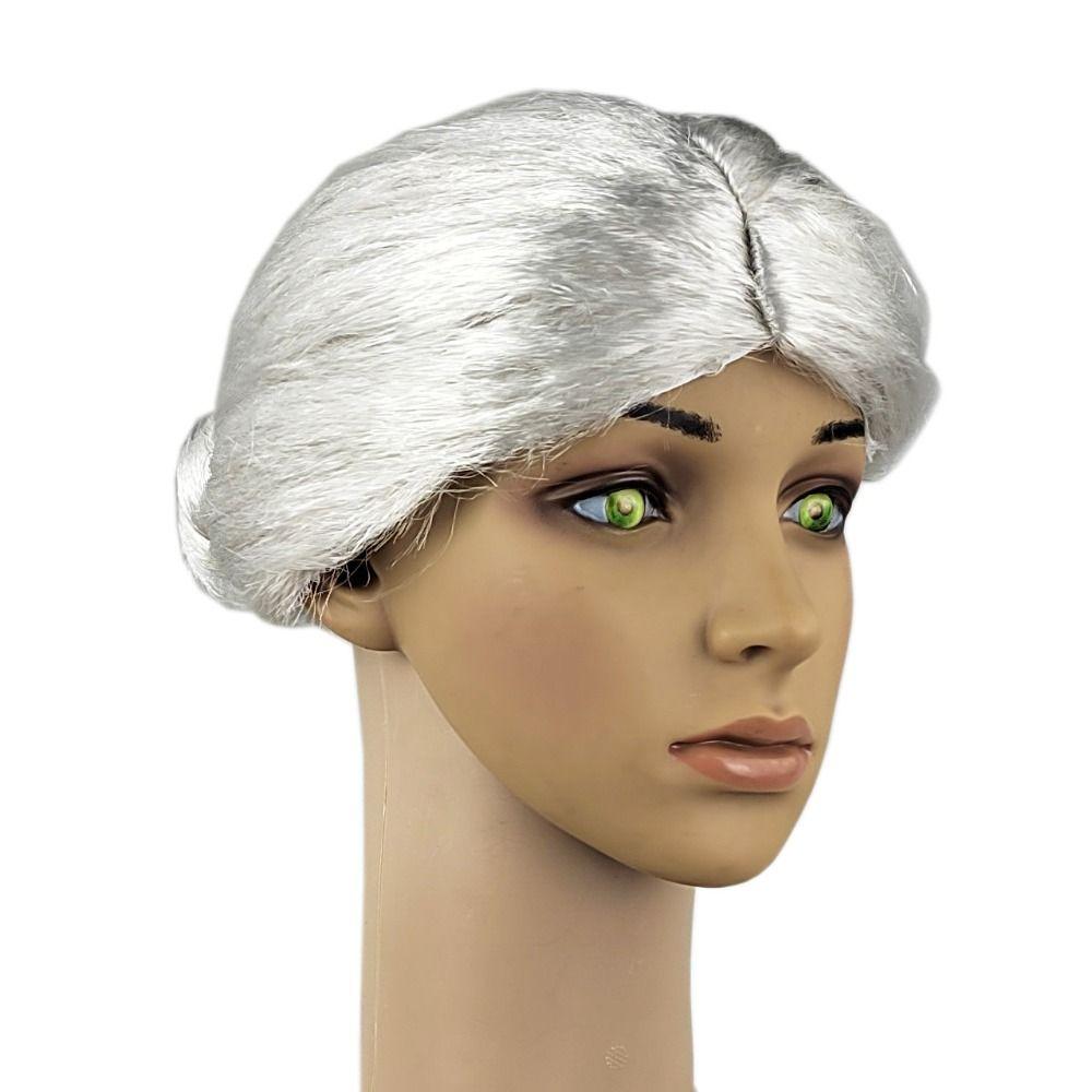 Grey Grandma Costume Wig Natural Dress Up Show Wig Old Woman Cosplay Wig  Halloween Masquerade