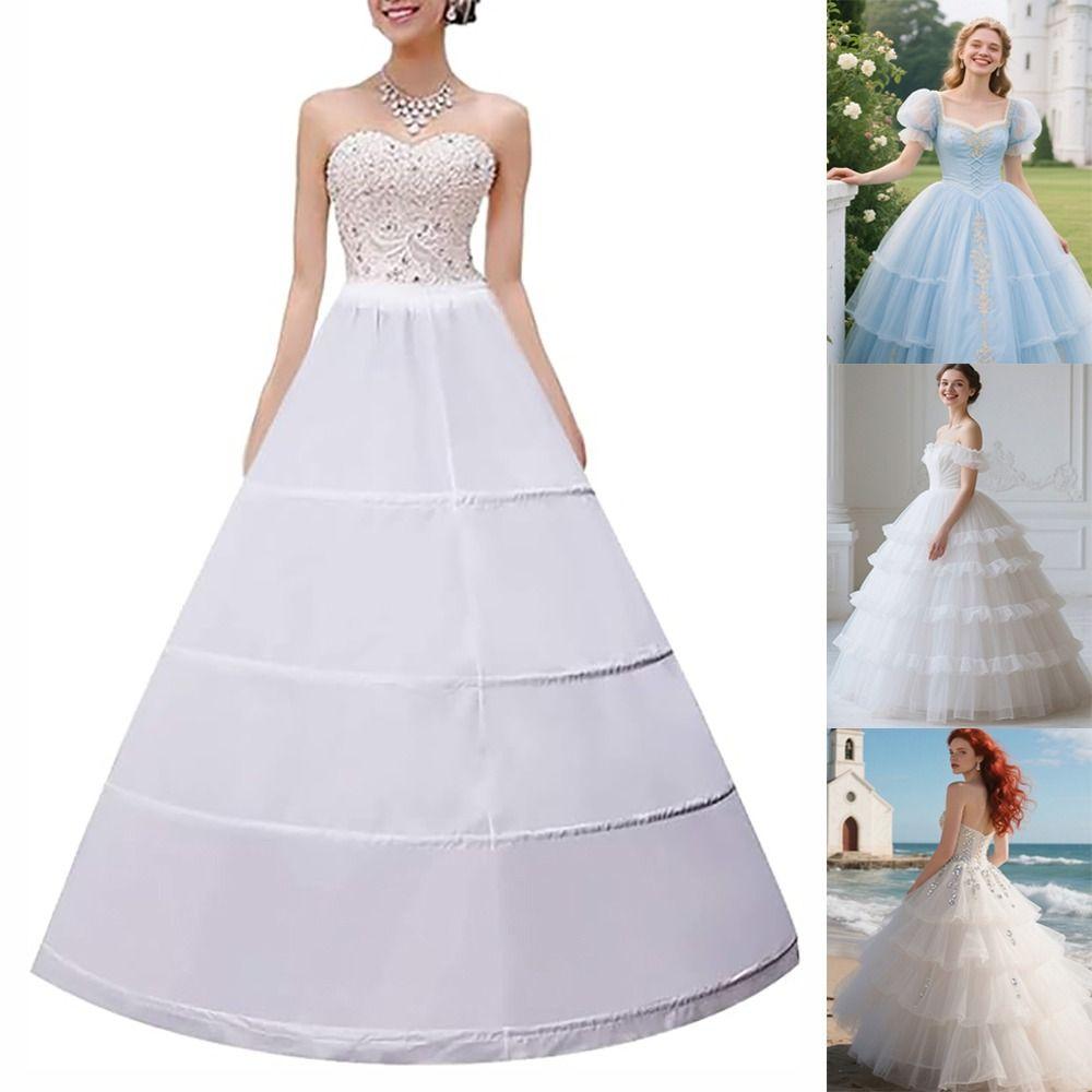 4-kruhová spodnička Dlouhá krinolínová sukně Nové Květinové šaty Doplňky