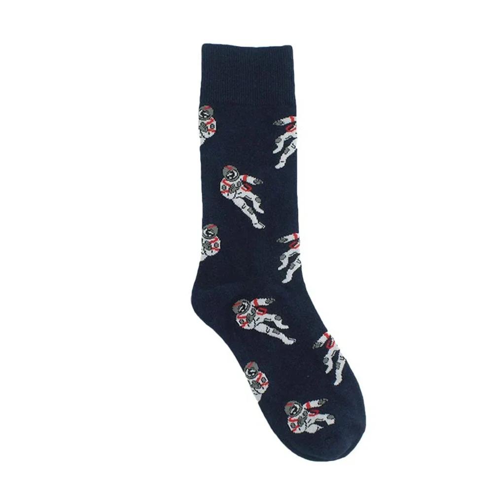 New Funny Alien Planet Universe Men's Cotton Socks European American Fashion Street Dance Trend Crew Hipster Skateboard Unisex