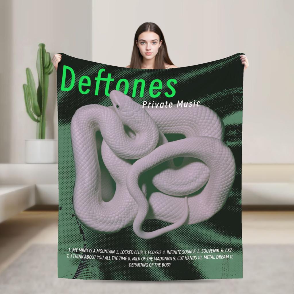 Deftones Metal Band Warm Soft Blanket  Picnic Plush Throw Blanket Pattern Couch Chair Flannel Bedspread Sofa Bed Cover