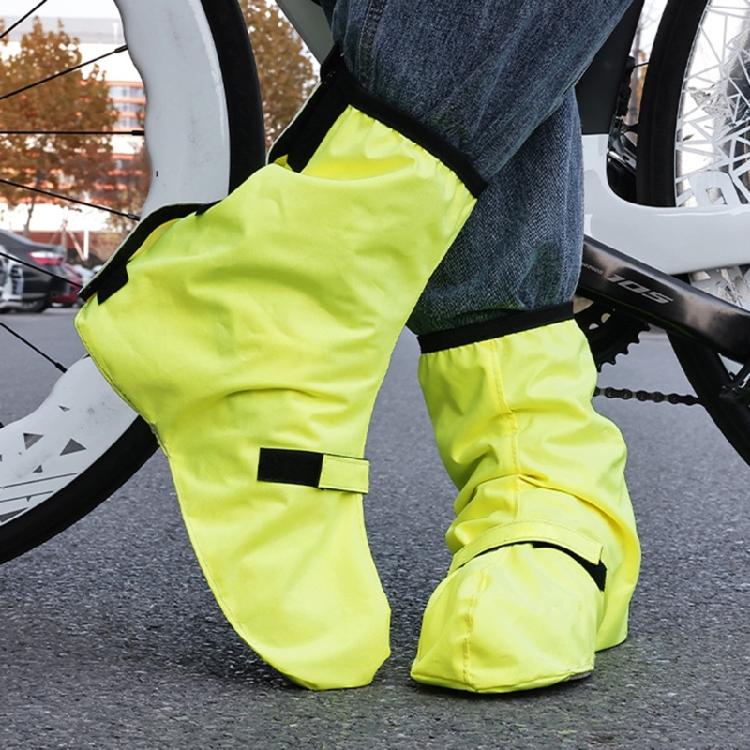 1 Pair Night Riding Safety Cycling Shoe Cover Waterproof Design Elastic Cuff Convenient On Off Reflective Night Safety