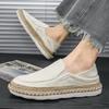 Summer Casual Men's Shoes Linen Sewing Comfy Light Loafers Men Espadrilles Flat Slip-on Driving Shoes for Men Zapatos De Hombre