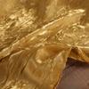 Golden Yellow Water Ripple Pleated Crepe Fabric Creative Three-dimensional Reflective Texture Fabric DIY Dress Stage Costume
