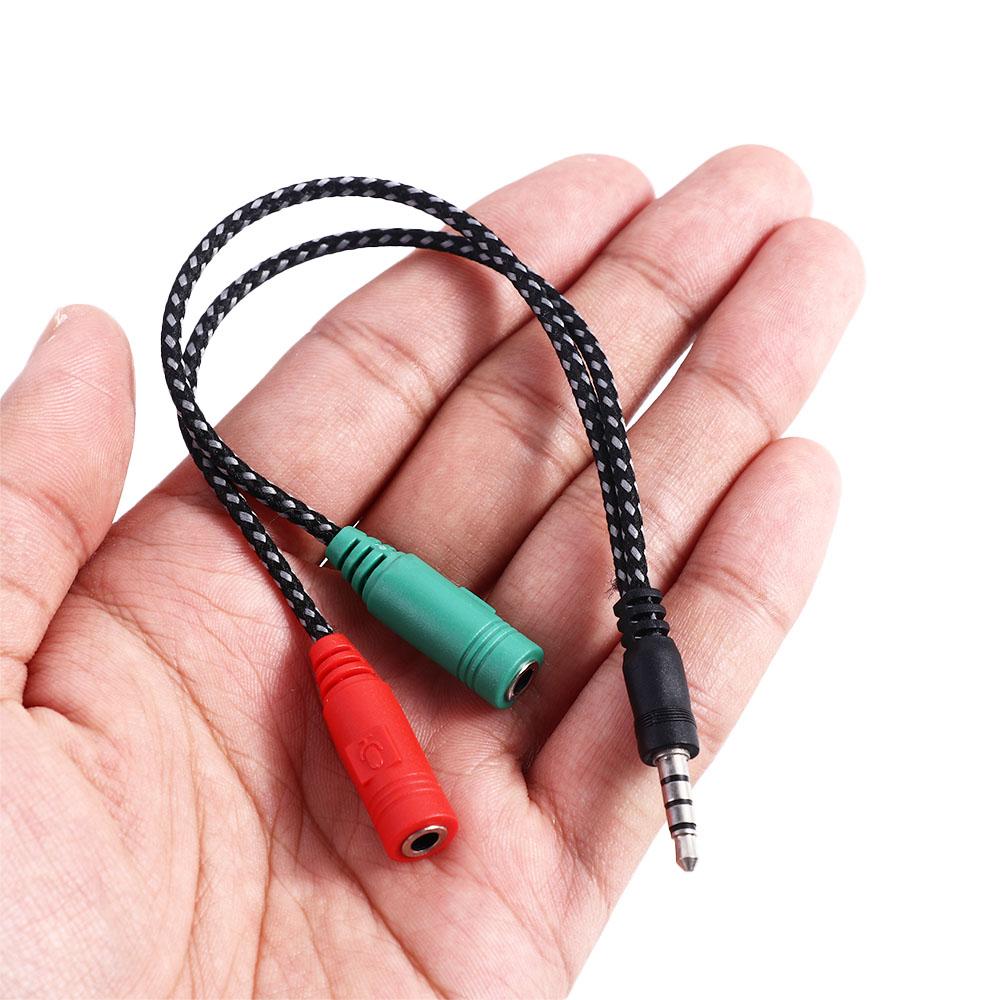 For Earphone Headphone Jack Mic Audio Cable Audio Cable 3.5mm Female Y Splitter Cable AUX Cable Cable Converter Cable Adapter