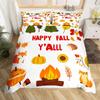 Fall Pumpkin Twin Duvet Cover, Autumn Leaves Bedding Set Thanksgiving Home Decor Fall Harvest Rustic Farmhouse Comforter Cover