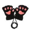 Lovely Fluffy Winter Warm Children Gloves Mittens Cat Paw Fingerless