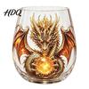 Bar Display Collection Items Mythic Dragon Glass Art Cup 3D Sculpted Drinking with Crystal Ball Unique Whiskey Tasting Cups 400ml Fantasy