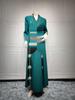 AB052 Women's Embroidered Striped Abaya - Middle East Arabic Muslim Robe