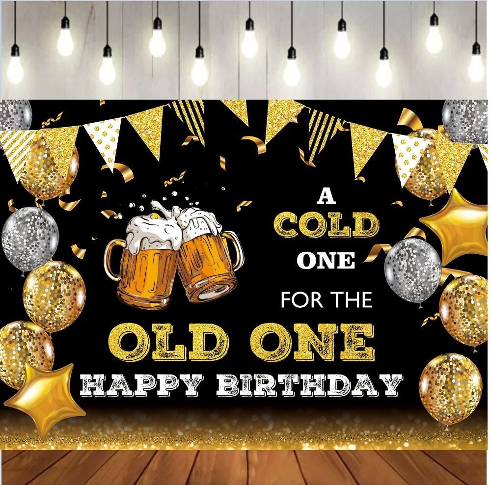 Birthday Party Backdrop Beer Drink Celebration Banner Photo Prop Background Deco
