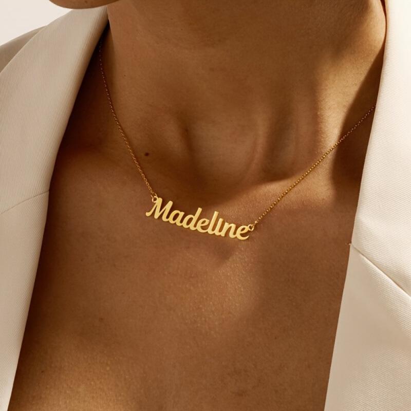 Custom Letter Name Necklace Stainless Steel Minimalist Pendant Personalized Gift